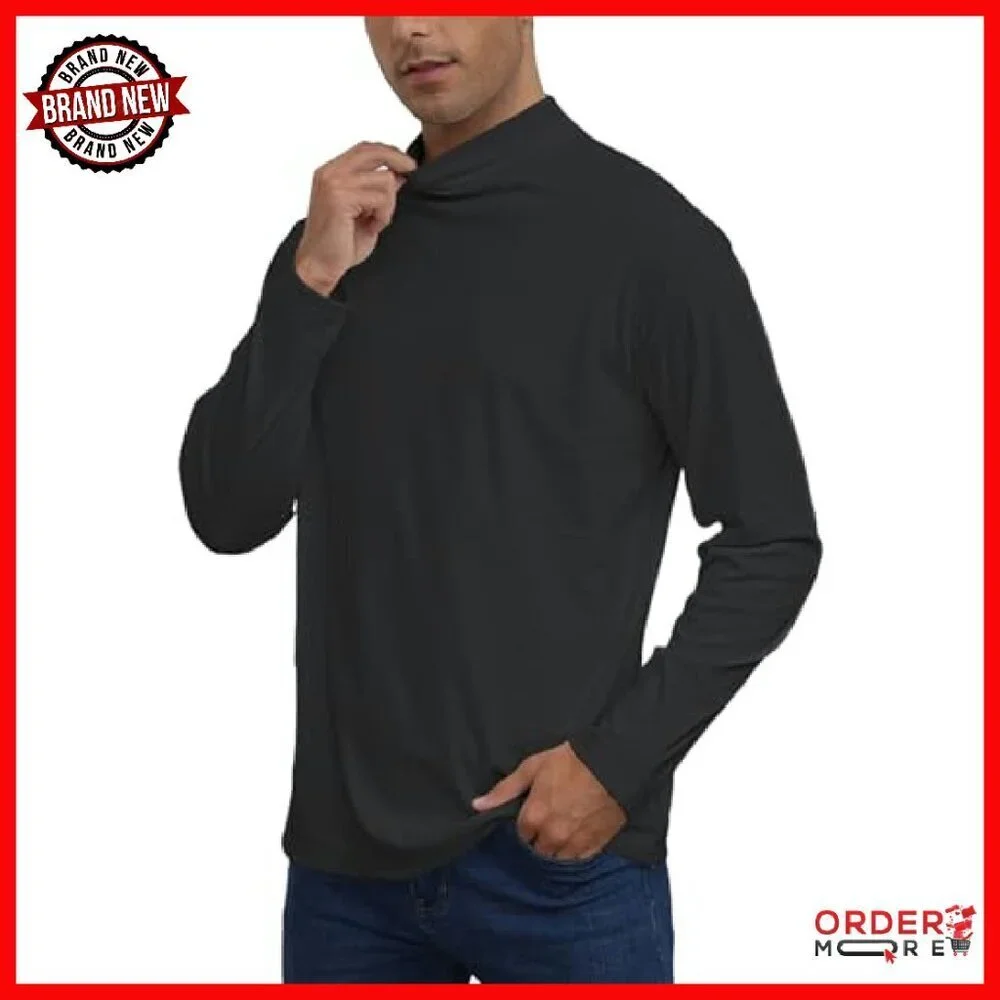 Men's Long Sleeve Mock Turtleneck Thermal Top Stretchy Slim Fit